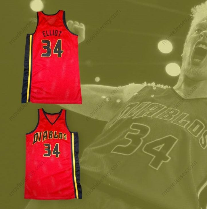 PERSONALIZA Cualquier Nombre Número ELLIOT RICHARDS 34 DIABLOS ROJOS CAMISETA DE BALONCESTO CON PEDRERÍA Cosido Superior S-6XL