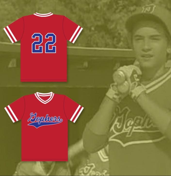 Camiseta de béisbol ROJA de ligas menores LITTLE BIG LEAGUE de los GOPHERS de BILLY HEYWOOD 22, con cualquier nombre y número, cosida, tallas S-6XL