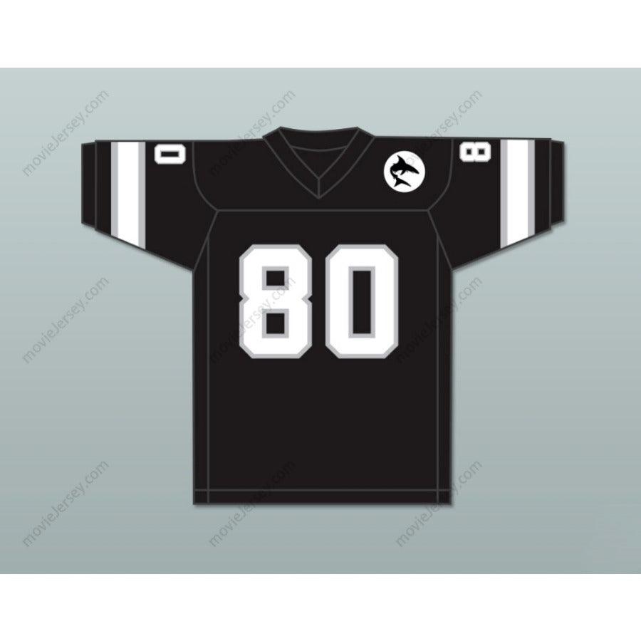 CAMISETA DE FÚTBOL AMERICANA PERSONALIZADA CON NOMBRE Y NÚMERO 1974 WFL DENNIS HUGHES 80 JACKSONVILLE SHARKS DE VISITANTE Cosida Tallas S-6XL