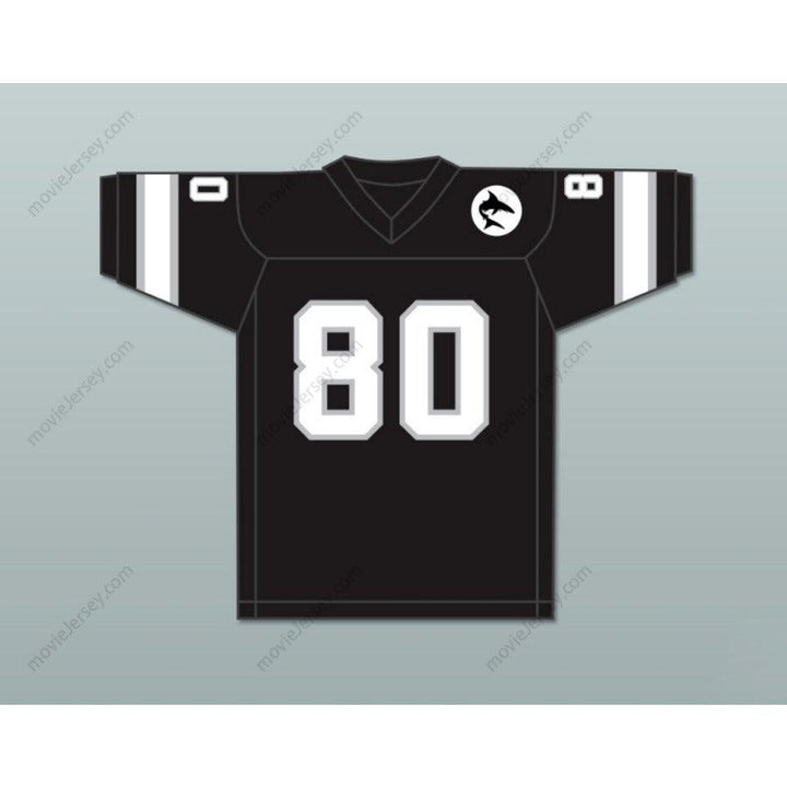 CAMISETA DE FÚTBOL AMERICANA PERSONALIZADA CON NOMBRE Y NÚMERO 1974 WFL DENNIS HUGHES 80 JACKSONVILLE SHARKS DE VISITANTE Cosida Tallas S-6XL