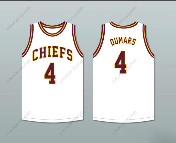 PERSONALIZA CUALQUIER Nombre Número JOE DUMARS 4 CAMISETA DE BALONCESTO BLANCA CHIEFS DE CENTRAL HIGH SCHOOL 1 Superior Cosido S-6XL