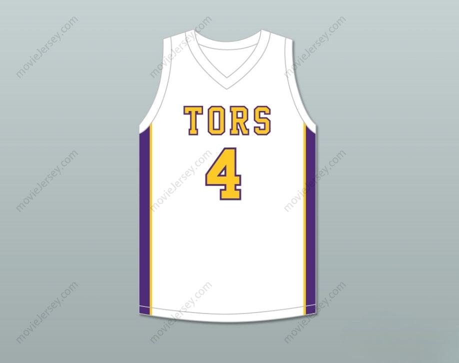 Camiseta de baloncesto blanca MIKE EVANS 4 BALL HIGH SCHOOL TORS personalizada con cualquier nombre y número, 1 top, costura, S-6XL