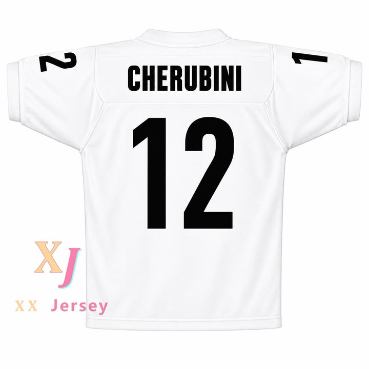 PERSONALIZA Cualquier Nombre Número TYLER CHERUBINI 12 MIAMI SHARKS RIBETE BLANCO JERSEY DE FÚTBOL UN DOMINGO CUALQUIERA Costura Superior S-6XL