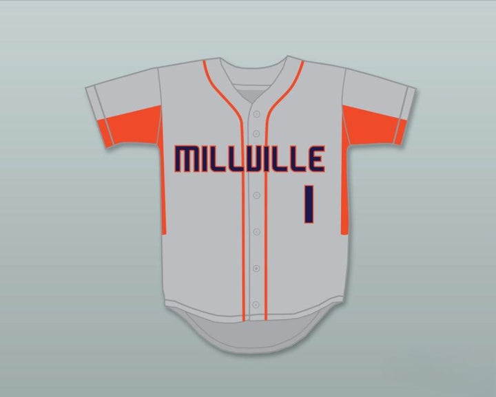 Personalizada Cualquier Nombre Número MIKE TROUT 1 SENIOR HIGH SCHOOL THUNDERBOLTS CAMISETA DE BÉISBOL GRIS 3 Costura Superior S-6XL