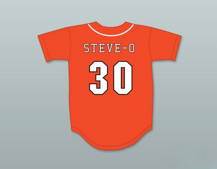 Personalizado Cualquier Nombre Número STEVE-O 30 TRAGOS JUEGA A LA PELOTA CAMISETA DE BÉISBOL NARANJA Cosida S-6XL