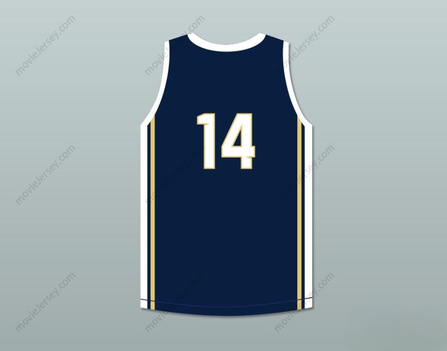 PERSONALIZA Cualquier Nombre Número JUGADOR 14 WHITNALL HIGH SCHOOL FALCONS JERSEY DE BALONCESTO AZUL MARINO 2 Costuras Superior S-6XL