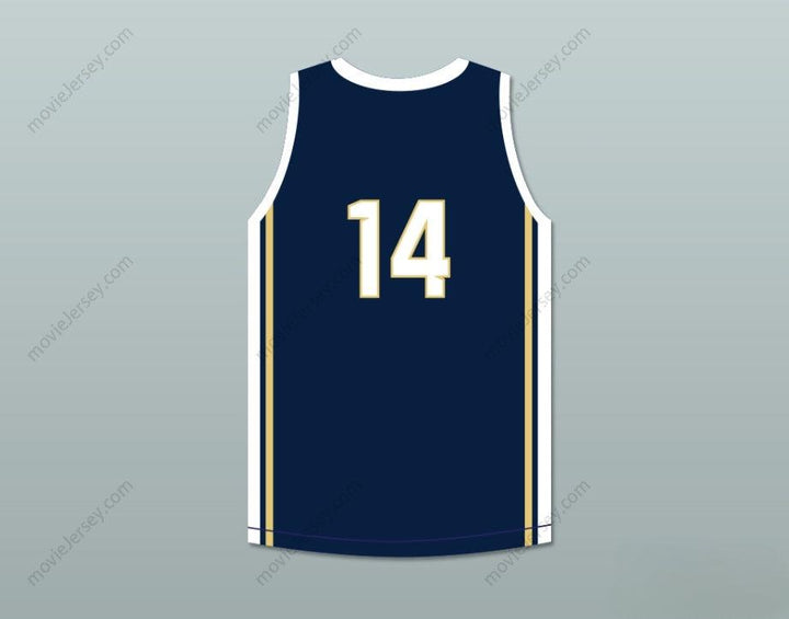 PERSONALIZA Cualquier Nombre Número JUGADOR 14 WHITNALL HIGH SCHOOL FALCONS JERSEY DE BALONCESTO AZUL MARINO 2 Costuras Superior S-6XL