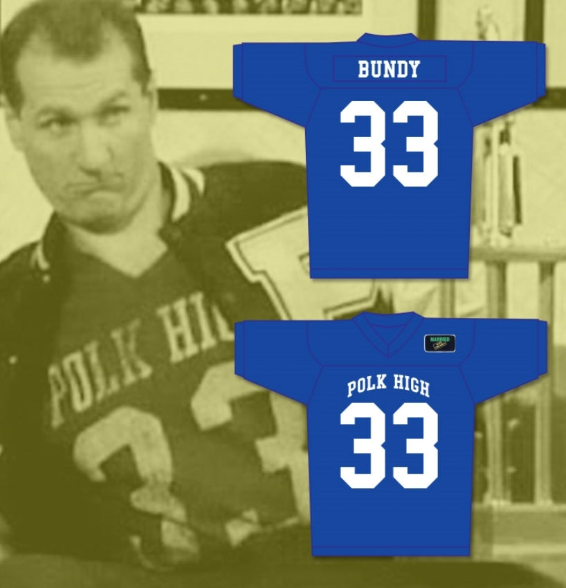 Custom Al Bundy 33 Polk High Blue Football Jersey