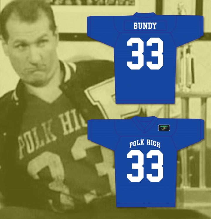 Custom Al Bundy 33 Polk High Blue Football Jersey