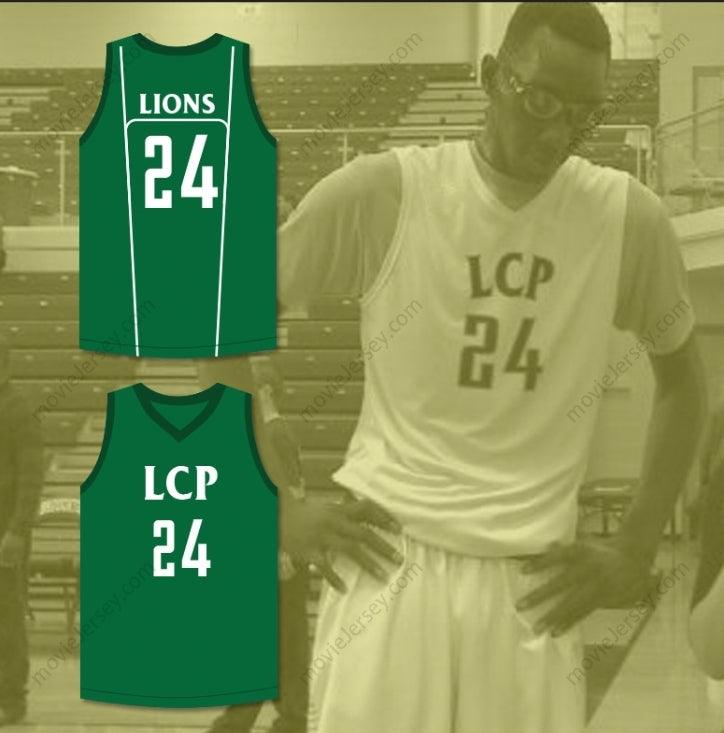 PERSONALIZADA Cualquier Nombre Número TACKO FALL 24 LIBERTY CHRISTIAN PREP LIONS Camiseta Verde de Baloncesto 1 Cosida S-6XL