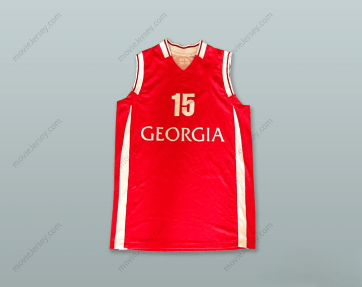 CUSTOM ANY Name Number DVALISHVILI 15 GEORGIA RED BASKETBALL JERSEY Top Stitched S-6XL