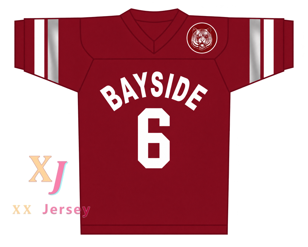 Custom AC Slater 6 Bayside Tigers Football Jersey with Patch