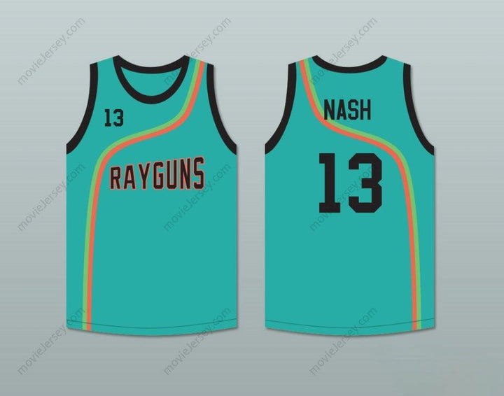 CUSTOM ANY Name Number STEVE NASH 13 ROSWELL RAYGUNS TEAL BASKETBALL JERSEY Top Stitched S-6XL