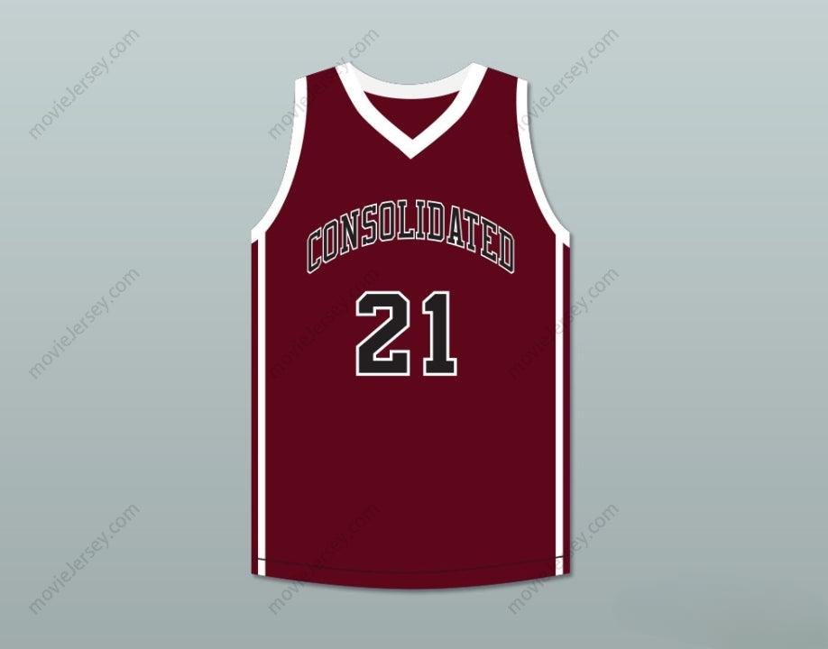 PERSONALIZADO Cualquier Nombre Número ALEX CARUSO 21 CAMISETA DE BALONCESTO Granate TIGERS DE LA ESCUELA SECUNDARIA A&M CONSOLIDATED Costuras Superiores Tallas S-6XL