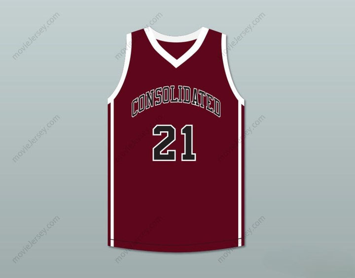 PERSONALIZADO Cualquier Nombre Número ALEX CARUSO 21 CAMISETA DE BALONCESTO Granate TIGERS DE LA ESCUELA SECUNDARIA A&M CONSOLIDATED Costuras Superiores Tallas S-6XL