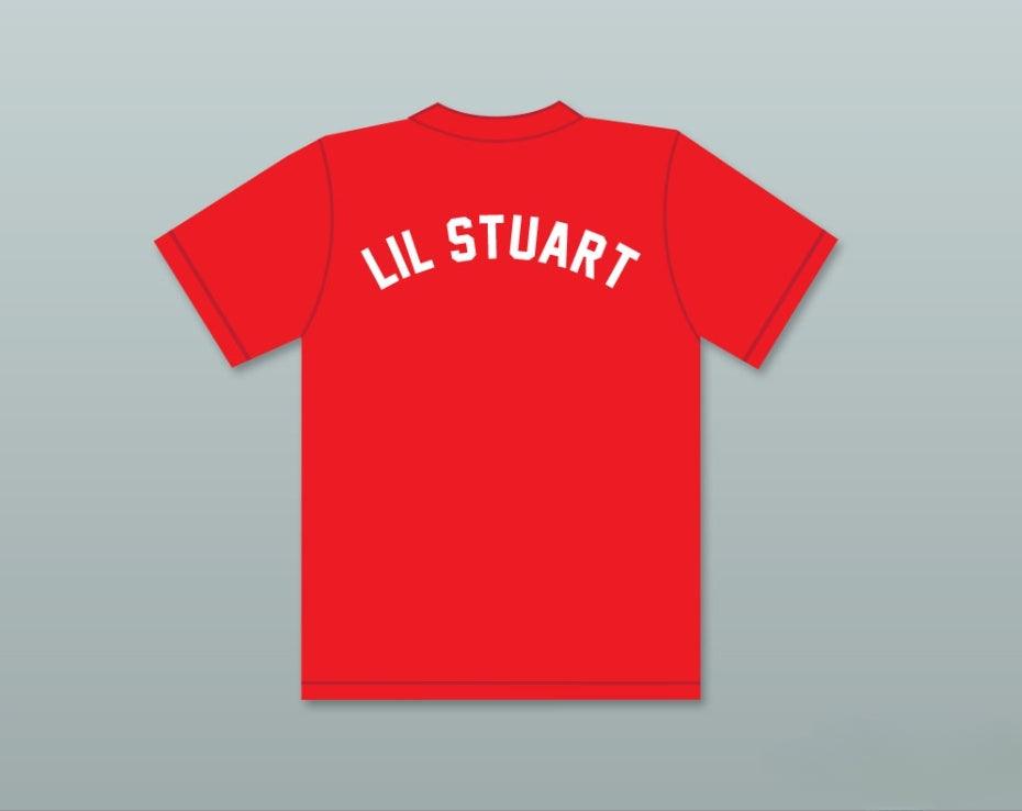 Camiseta de béisbol de LIGA PEQUEÑA de MADTV con número y nombre personalizados de LIL STUART 0, Top cosido S-6XL