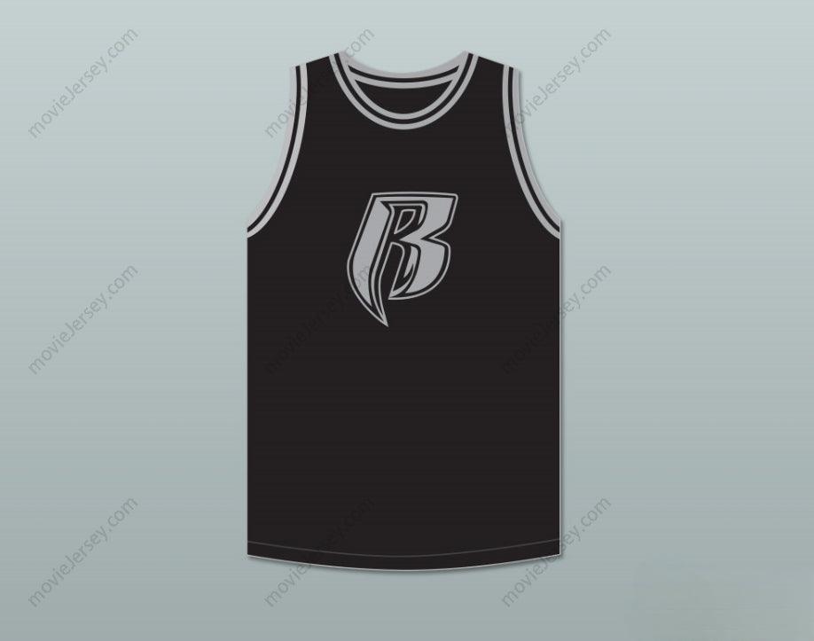 PERSONALIZA CUALQUIER Nombre Número DMX 84 ROUGH RYDERS CAMISETA DE BALONCESTO NEGRA 1 Costura superior S-6XL