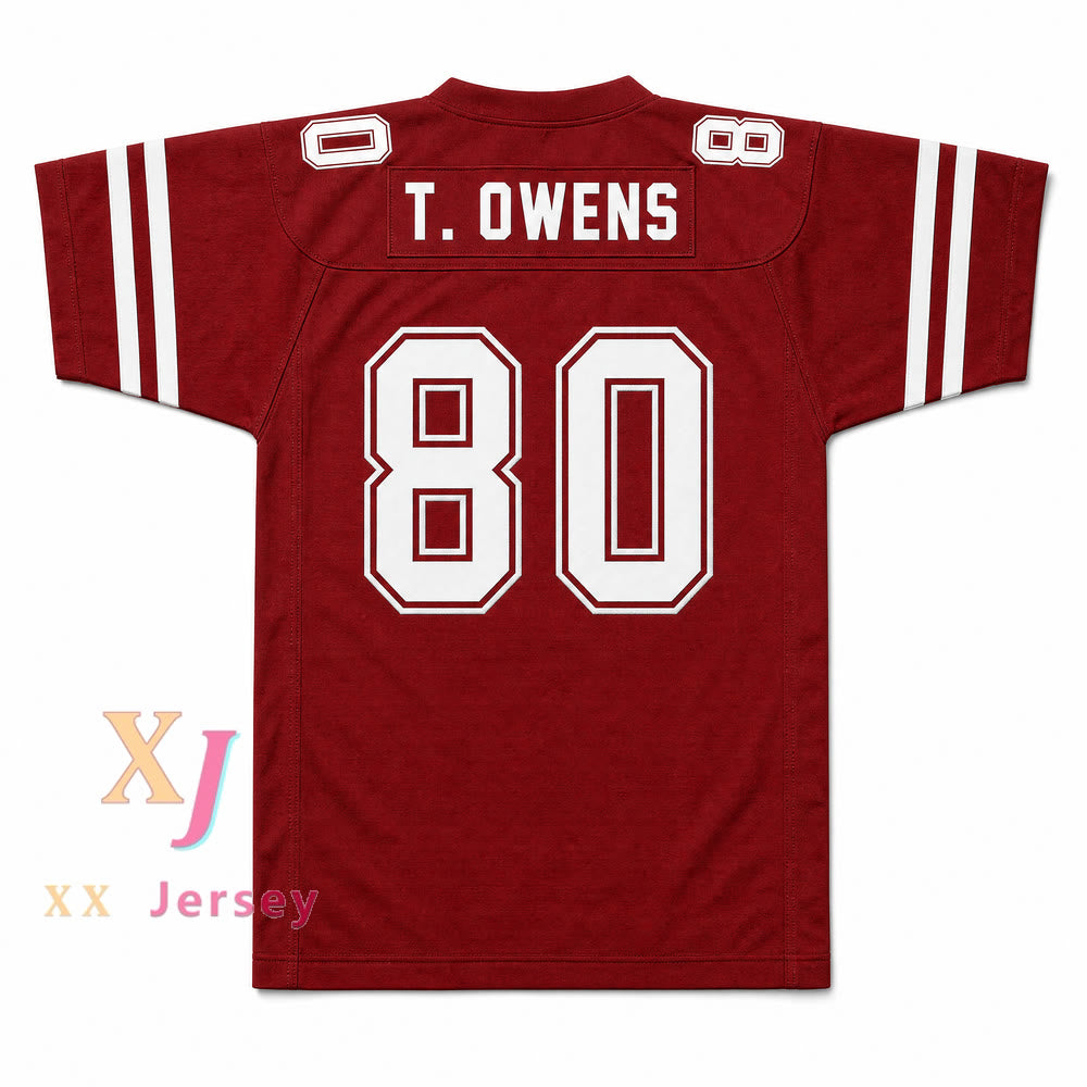 Terrell Owens 80 Benjamin Russell High School Wildcats Football Jersey — back view