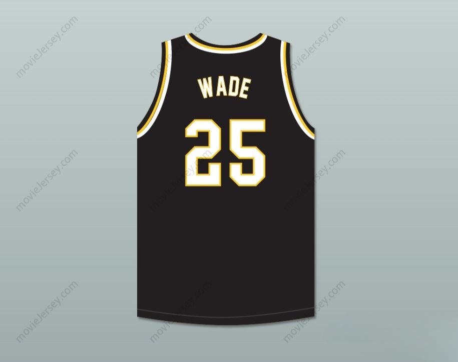 CAMISETA DE BALONCESTO NEGRA DE LOS BULLDOGS DE LA ESCUELA SECUNDARIA HAROLD L. RICHARDS, NÚMERO DE NOMBRE PERSONALIZADO, DWYANE WADE 25, 2 PUNTADAS SUPERIORES S-6XL
