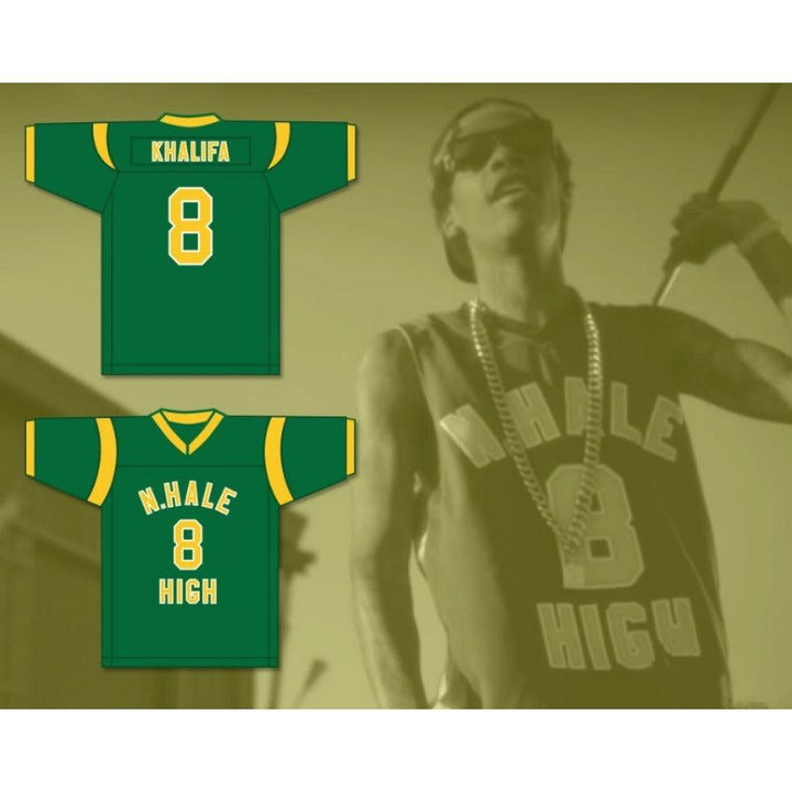 PERSONALIZA Cualquier Nombre Número WIZ KHALIFA 8 Camiseta de Fútbol de la Escuela Preparatoria N. HALE Bordada Tallas S-6XL