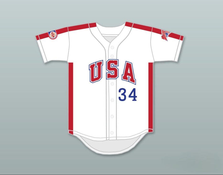 Personalizado Cualquier Nombre Número BOBBY WITT 34 1984 USA TEAM CAMISETA DE BÉISBOL BLANCA CON BOTONES Coseada S-6XL