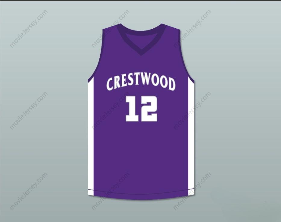 PERSONALIZA CUALQUIER Nombre Número JUGADOR 12 CAMISETA DE BALONCESTO PÚRPURA DE LOS KNIGHTS DE LA ESCUELA SECUNDARIA CRESTWOOD Parte Superior Cosida S-6XL