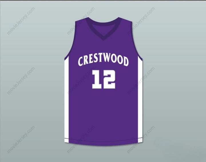 PERSONALIZA CUALQUIER Nombre Número JUGADOR 12 CAMISETA DE BALONCESTO PÚRPURA DE LOS KNIGHTS DE LA ESCUELA SECUNDARIA CRESTWOOD Parte Superior Cosida S-6XL