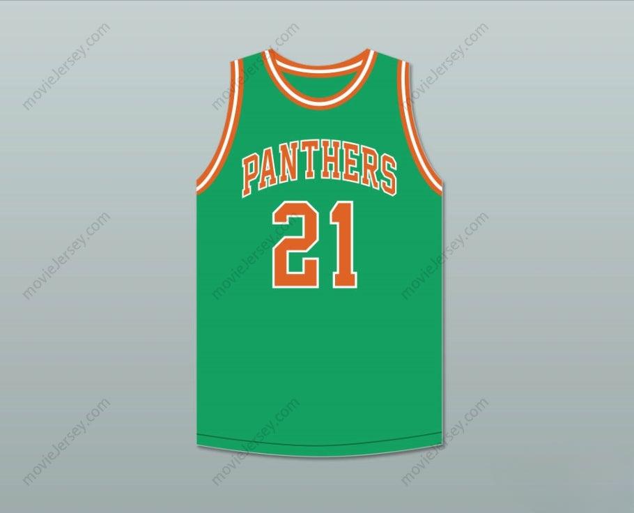 CAMISETA DE BALONCESTO VERDE PERSONALIZADA CON CUALQUIER NOMBRE Y NÚMERO BILL SHARMAN 21 PORTERVILLE HIGH SCHOOL PANTHERS, Talla S-6XL, Cosida, 1 Pieza