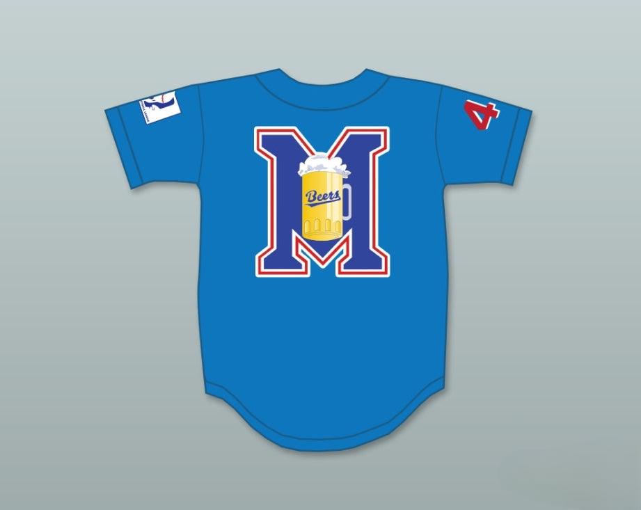 Personalizado cualquier nombre y número JOE COOPER 44 LOGO DE CERVEZAS DE LUJO CAMISETA DE BÉISBOL AZUL Con Costura Superior S-6XL