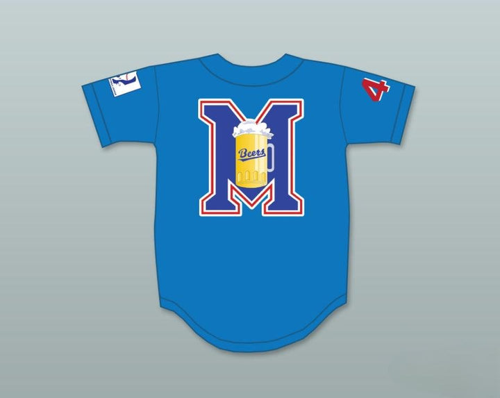 Personalizado cualquier nombre y número JOE COOPER 44 LOGO DE CERVEZAS DE LUJO CAMISETA DE BÉISBOL AZUL Con Costura Superior S-6XL