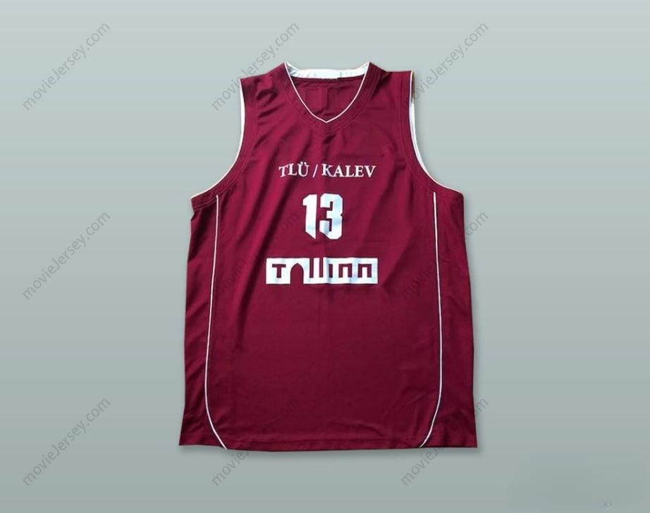 PERSONALIZA CUALQUIER Nombre Número ROBERTAS GRABAUSKAS 13 A.C. TALLINNA KALEV ESTONIA MAROON CAMISETA DE BALONCESTO Superior Cosida S-6XL