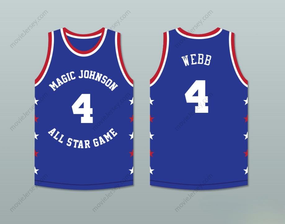 PERSONALIZA CUALQUIER Nombre Número SPUD WEBB 4 MAGIC JOHNSON CAMISETA DE BALONCESTO AZUL DEL PARTIDO ALL-STAR 1988 EVENTO BENÉFICO MIDNIGHT SUMMER'S MAGIC Costura Superior S-6XL