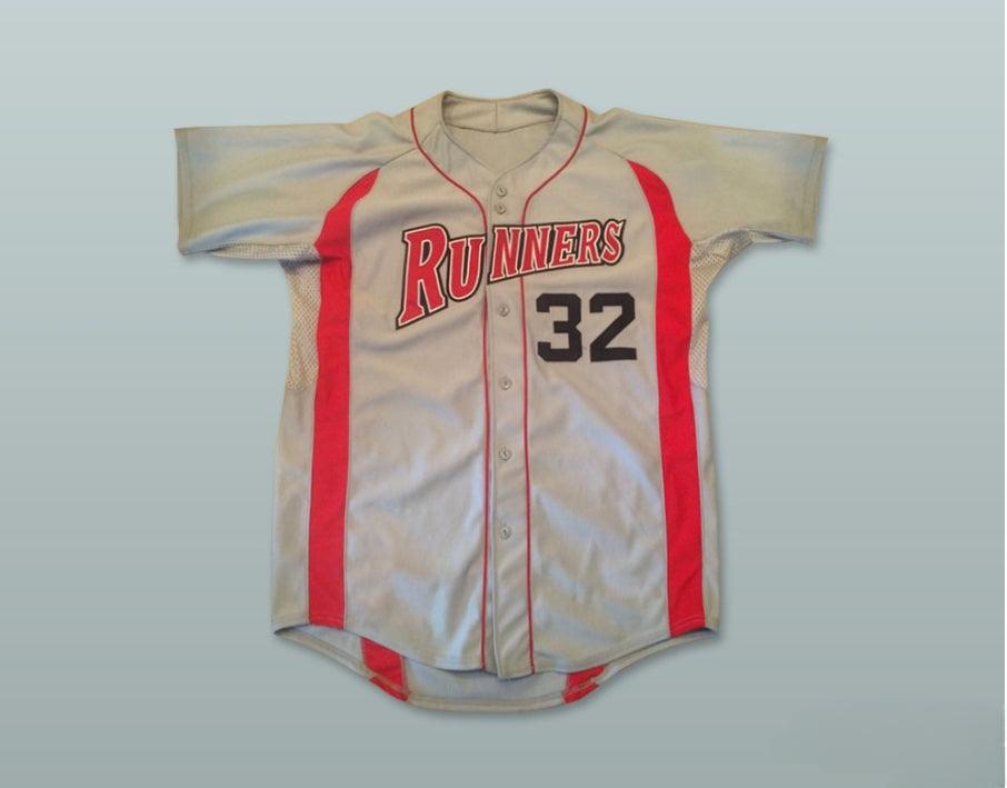Camiseta de Béisbol Personalizada con Cualquier Nombre y Número RUNNERS 32 Gris con Costuras S-6XL