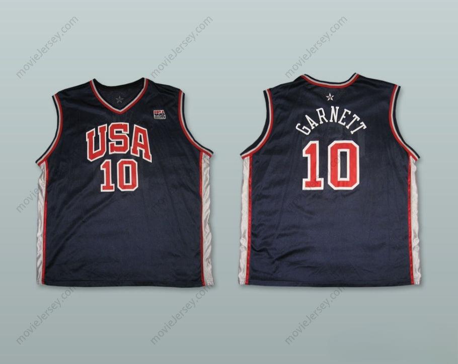 CUSTOM ANY Name Number KEVIN GARNETT 10 USA TEAM AWAY BASKETBALL JERSEY Top Stitched S-6XL