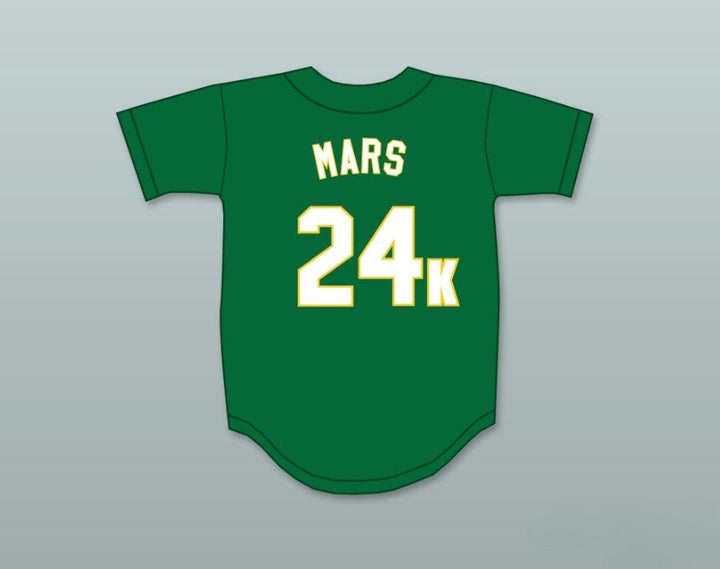 Personalizado Cualquier Nombre Número BRUNO MARS 24K HOOLIGANS VERDE CAMISETA DE BÉISBOL BET AWARDS Costuras Superiores S-6XL
