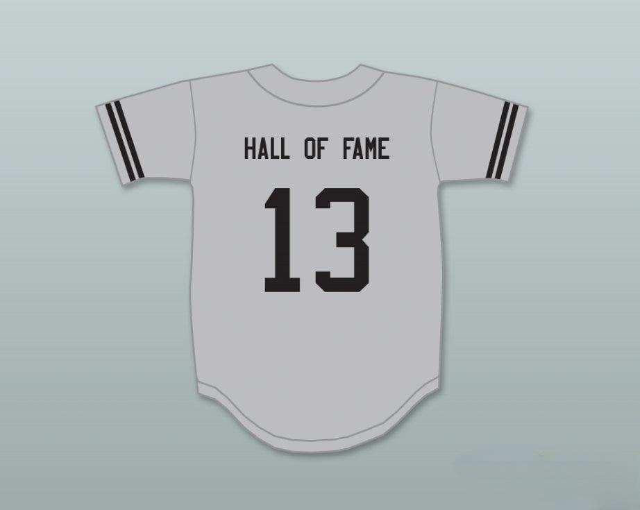 Personalizado Cualquier Nombre Número SALÓN DE LA FAMA 13 CAMISETA DE BÉISBOL GRIS Cosida S-6XL