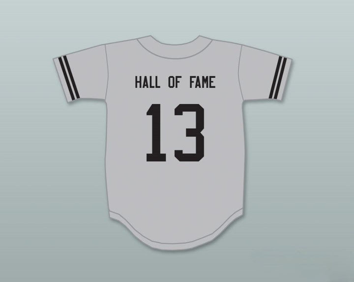Personalizado Cualquier Nombre Número SALÓN DE LA FAMA 13 CAMISETA DE BÉISBOL GRIS Cosida S-6XL