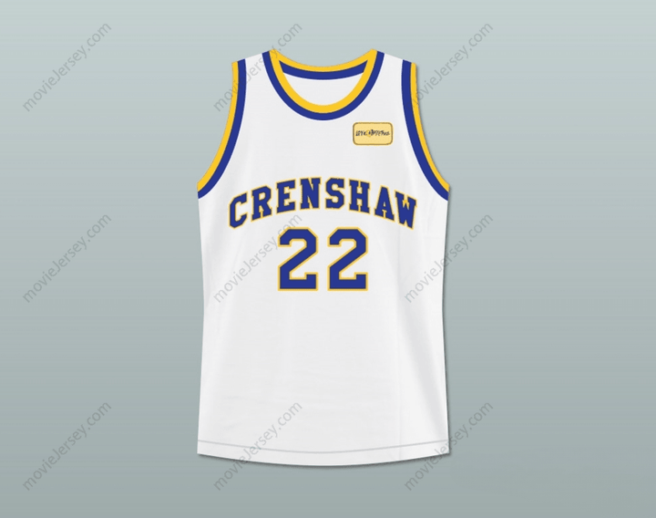 CAMISETA DE BALONCESTO DE LA ESCUELA SECUNDARIA CRENSHAW QUINCY MCCALL 22 CON AMOR Y PARCHE DE BALONCELLO, PERSONALIZADA CON CUALQUIER Nombre y Número, Cosido Superior S-6XL