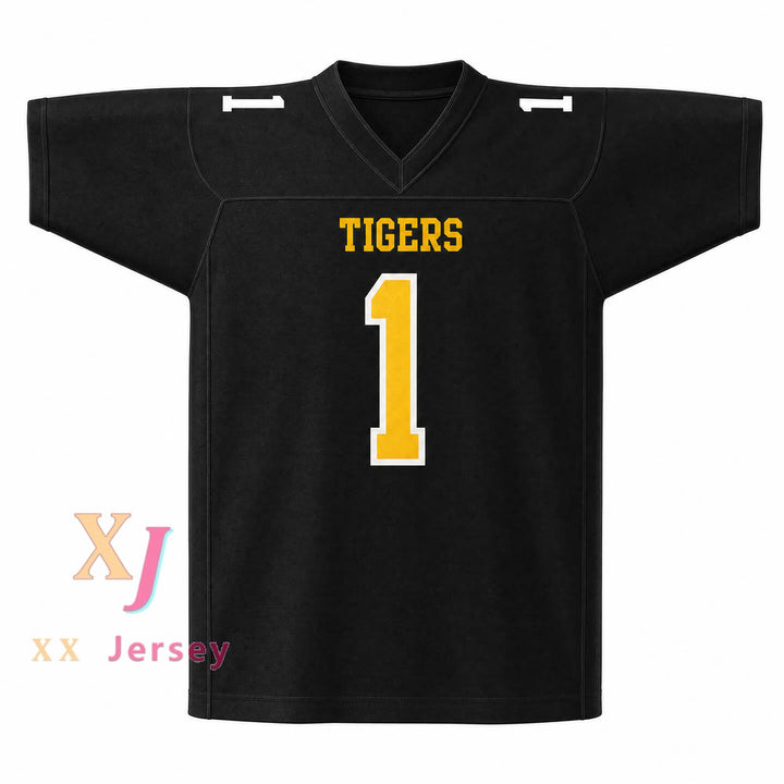 PERSONALIZA CUALQUIER Nombre Número TRAVIS KELCE 1 CAMISETA Fútbol Americano CLEVELAND HEIGHTS HIGH SCHOOL TIGERS con costuras Tallas S-6XL