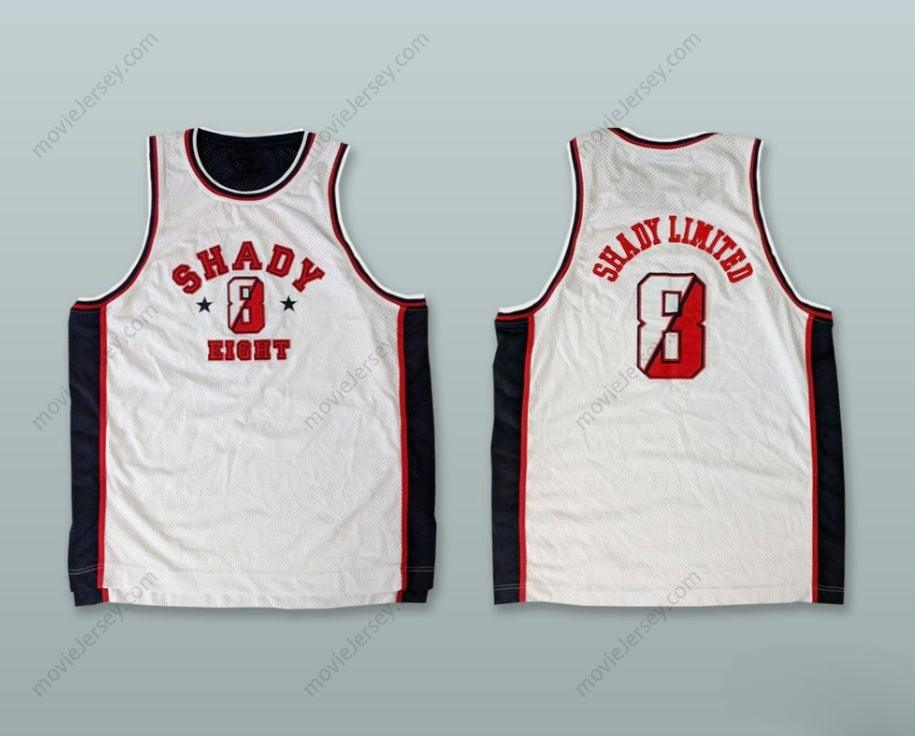 CUSTOM ANY Name Number SHADY LIMITED 8 SHADY EIGHT WHITE BASKETBALL JERSEY Top Stitched S-6XL