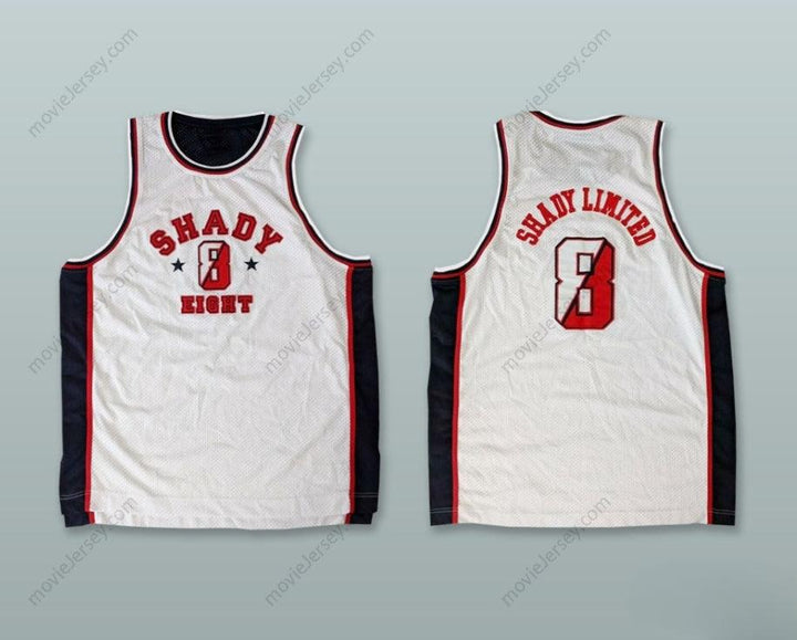CUSTOM ANY Name Number SHADY LIMITED 8 SHADY EIGHT WHITE BASKETBALL JERSEY Top Stitched S-6XL