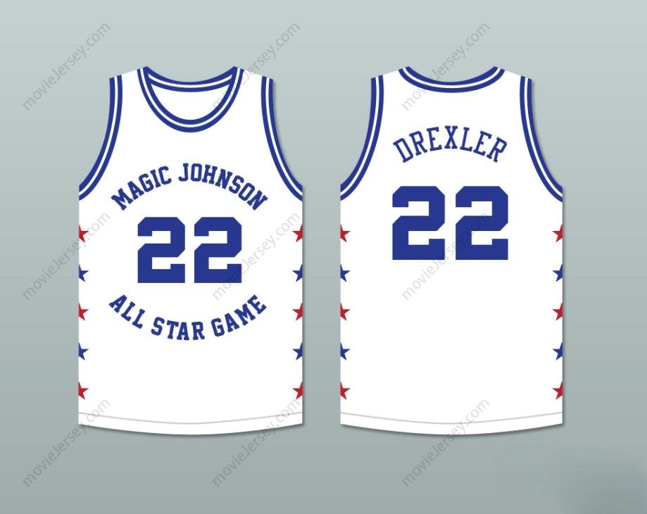 PERSONALIZA CUALQUIER Nombre Número CLYDE DREXLER 22 MAGIC JOHNSON CAMISETA DE BALONCESTO BLANCA ALL STAR GAME 1988 EVENTO BENÉFICO MIDSUMMER NIGHT'S MAGIC Parte Superior Cosida S-6XL