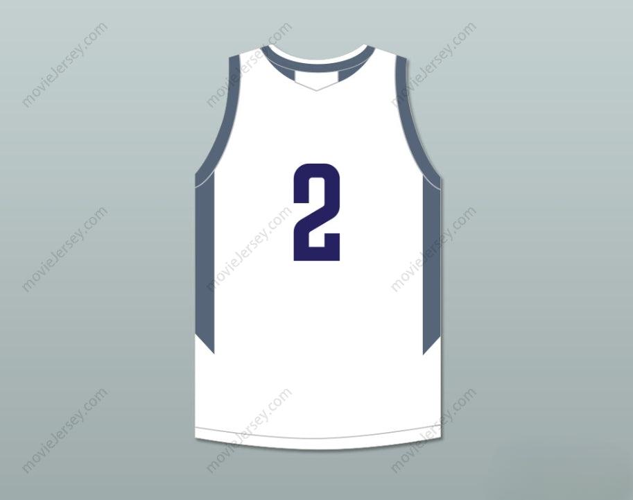 PERSONALIZA CUALQUIER Nombre Número JUGADOR 2 BALONCESTO DE CALLE CAMISETA DE BALONCESTO BLANCA Parte Superior Cosida S-6XL