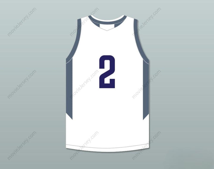 PERSONALIZA CUALQUIER Nombre Número JUGADOR 2 BALONCESTO DE CALLE CAMISETA DE BALONCESTO BLANCA Parte Superior Cosida S-6XL