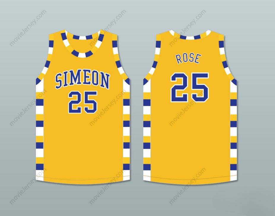 PERSONALIZA cualquier Nombre Número DERRICK ROSE 25 SIMEON CAREER ACADEMY WOLVERINES CAMISETA BALONCESTO AMARILLO ORO Costuras Superiores S-6XL