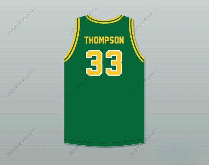 PERSONALIZA CUALQUIER Nombre Número DAVID THOMPSON 33 CAMISETA DE BALONCESTO VERDE CREST HIGH SCHOOL CHARGERS 1 Costuras superiores S-6XL