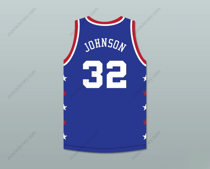 CUSTOM ANY Name Number MAGIC JOHNSON 32 MAGIC JOHNSON ALL STAR GAME BLUE BASKETBALL JERSEY 1986 MIDSUMMER NIGHT'S MAGIC CHARITY EVENT Top Stitched S-6XL