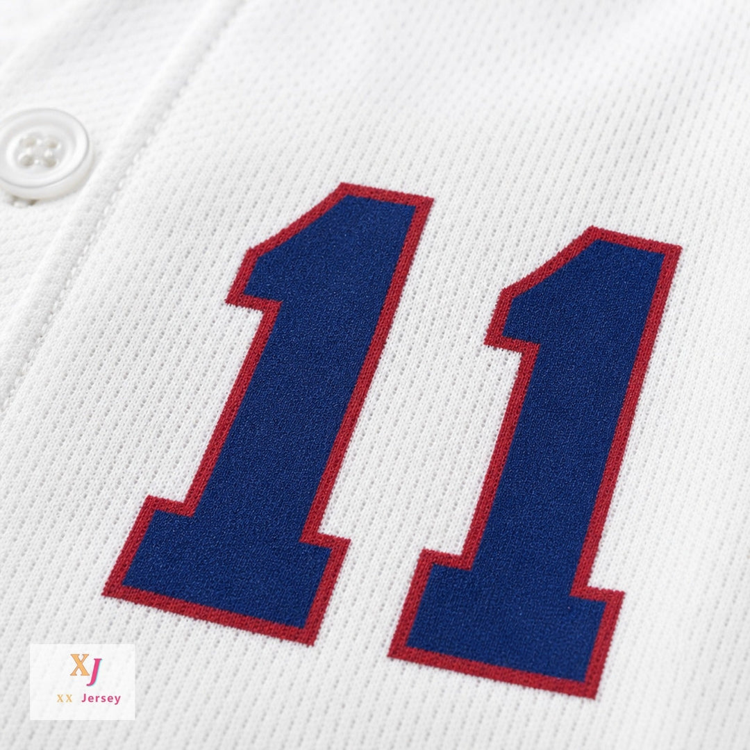 Custom Any Name Number HILO STARS 11  WHITE BASEBALL JERSEY Top Stitched S-6XL