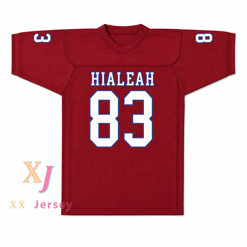 PERSONALIZA CUALQUIER Nombre Número TED HENDRICKS 83 HIALEAH SENIOR HIGH SCHOOL THOROUGHBREDS Camiseta de fútbol con costuras S-6XL