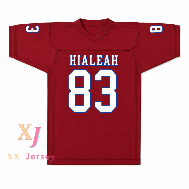 PERSONALIZA CUALQUIER Nombre Número TED HENDRICKS 83 HIALEAH SENIOR HIGH SCHOOL THOROUGHBREDS Camiseta de fútbol con costuras S-6XL